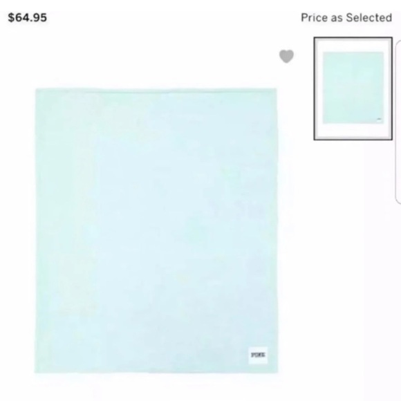 Victorias Secret PINK fleece blanket/throw - light baby blue - Picture 4 of 4
